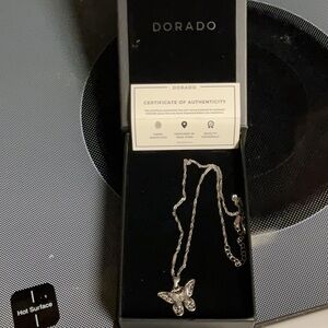 Delicate Silver Butterfly Pendant Necklace